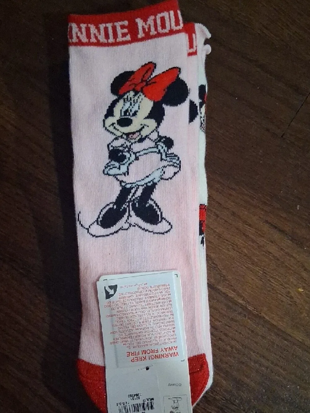Disney Minnie Mouse Kids Socks - Blue, White & Red 4 Pairs